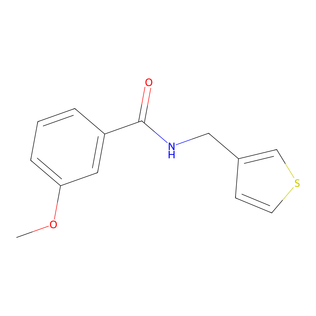 3-methoxy-N-(thiophen-3-ylmethyl)benzamide molecular structure, CAS 1060176-33-1