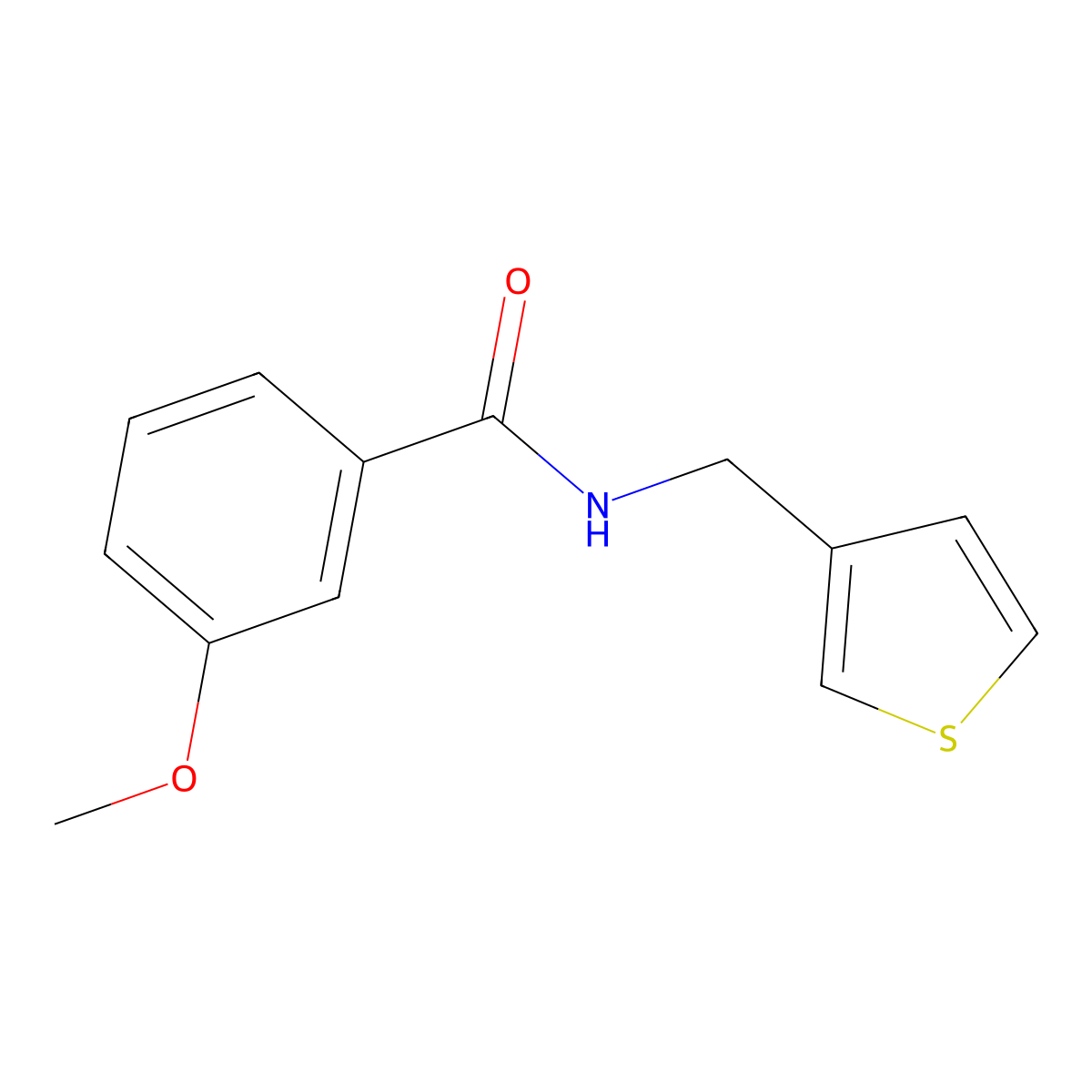 3-methoxy-N-(thiophen-3-ylmethyl)benzamide molecular structure, CAS 1060176-33-1