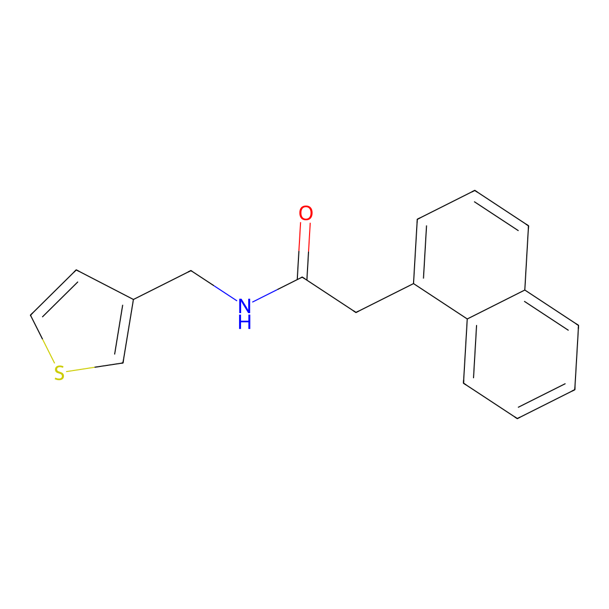2-(naphthalen-1-yl)-N-[(thiophen-3-yl)methyl]acetamide molecular structure, CAS 1060176-57-9