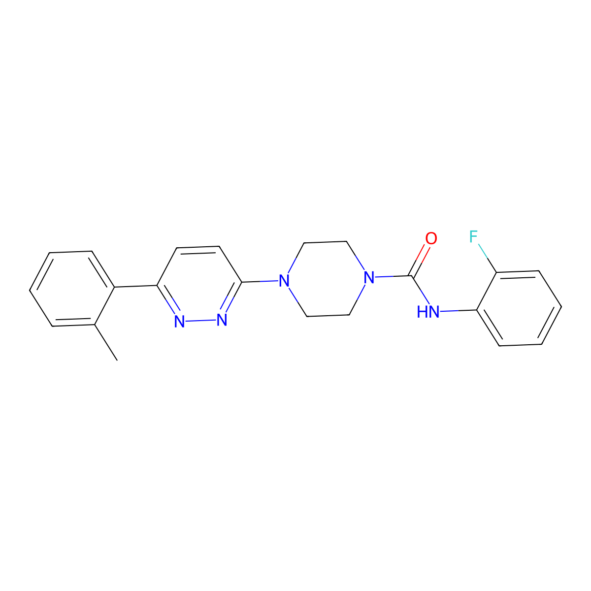 N-(2-fluorophenyl)-4-(6-(o-tolyl)pyridazin-3-yl)piperazine-1-carboxamide molecular structure, CAS 1060176-72-8