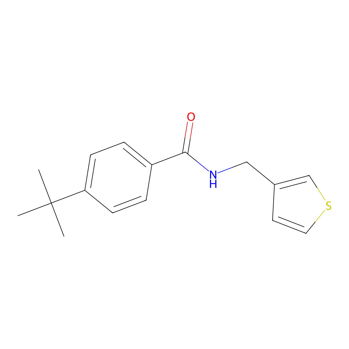 4-tert-butyl-N-[(thiophen-3-yl)methyl]benzamide molecular structure, CAS 1060176-75-1