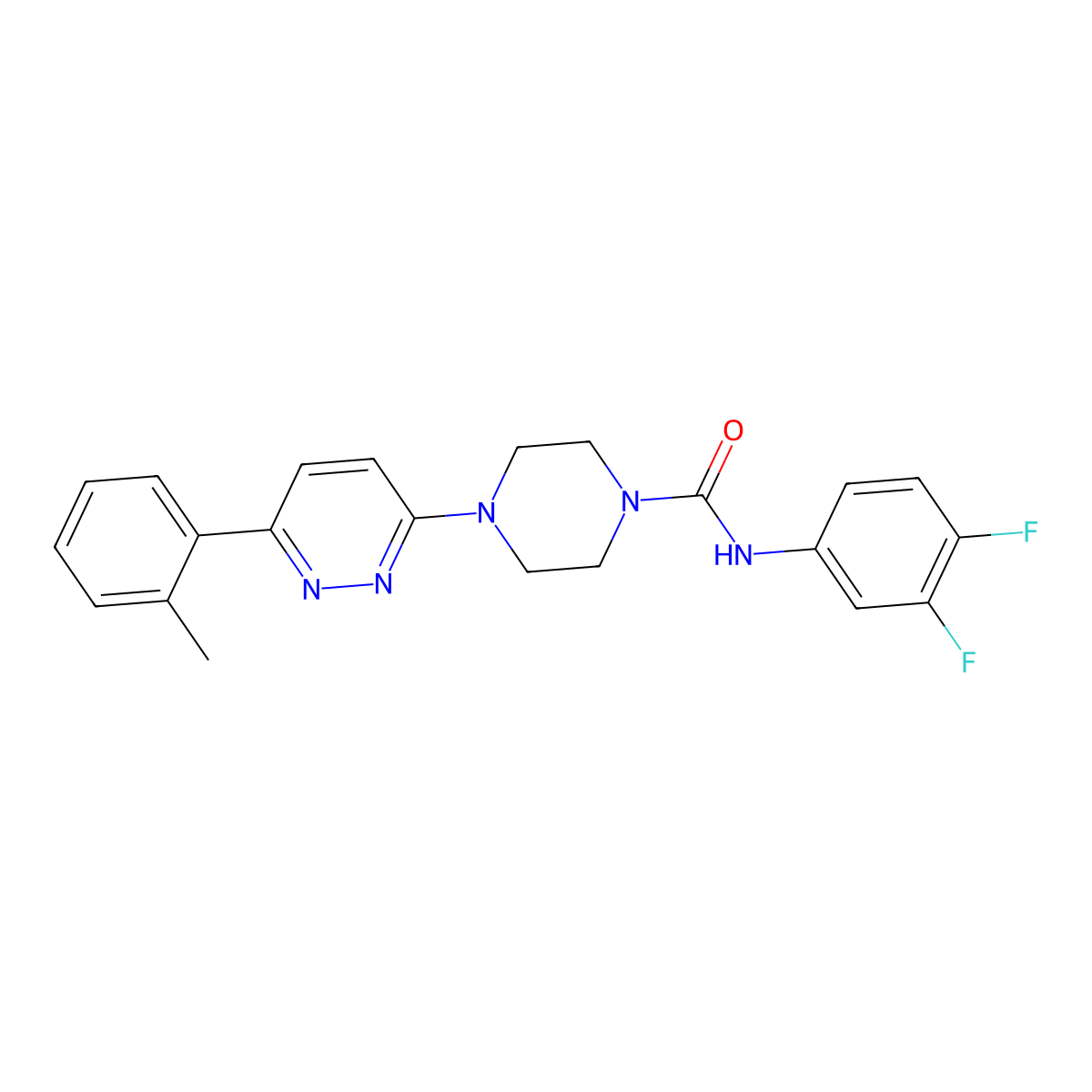 N-(3,4-difluorophenyl)-4-[6-(2-methylphenyl)pyridazin-3-yl]piperazine-1-carboxamide molecular structure, CAS 1060176-78-4