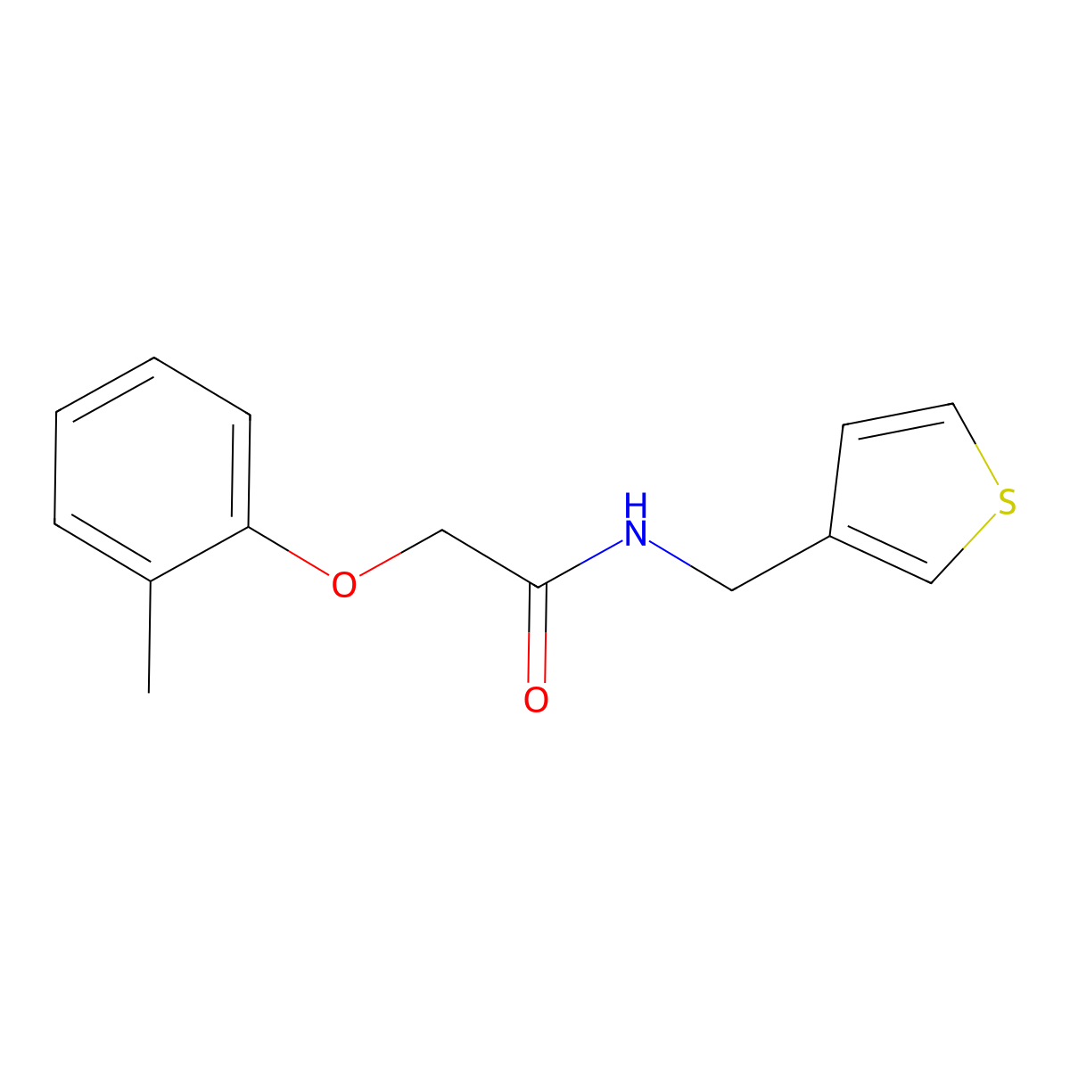N-(thiophen-3-ylmethyl)-2-(o-tolyloxy)acetamide molecular structure, CAS 1060176-87-5