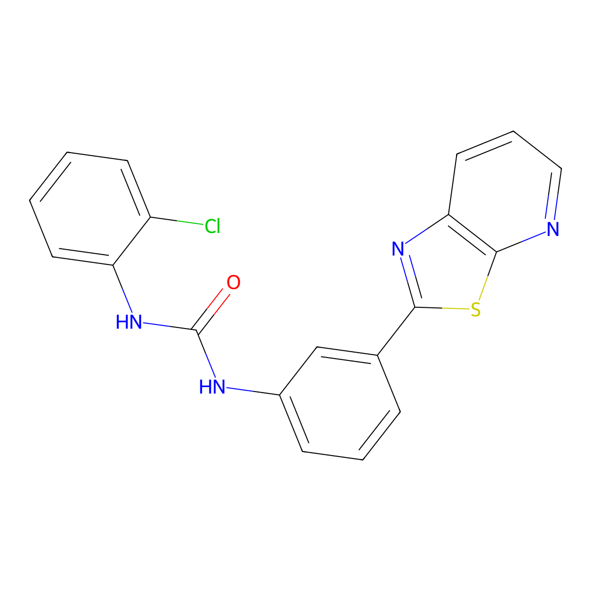 1-(2-Chlorophenyl)-3-(3-{[1,3]thiazolo[5,4-b]pyridin-2-yl}phenyl)urea molecular structure, CAS 1060177-82-3