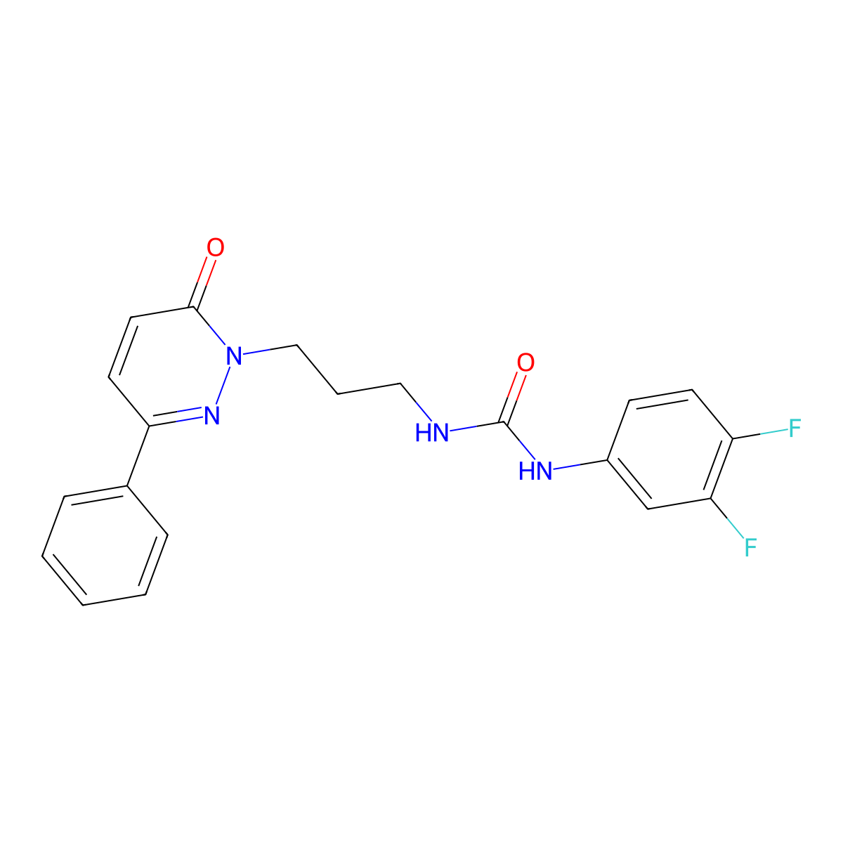 1-(3,4-Difluorophenyl)-3-[3-(6-oxo-3-phenyl-1,6-dihydropyridazin-1-yl)propyl]urea molecular structure, CAS 1060179-91-0