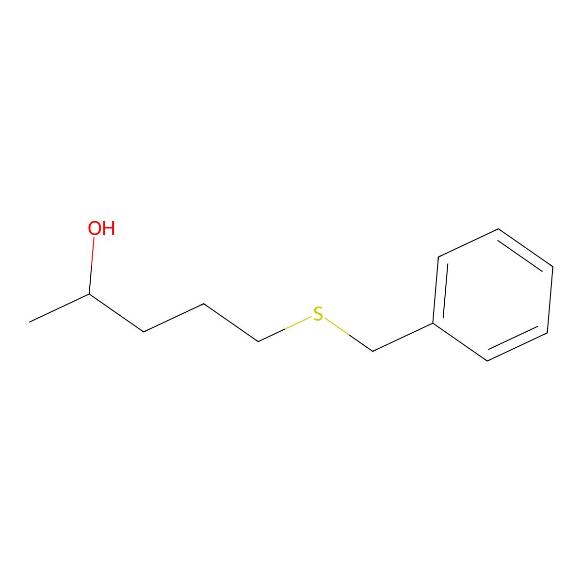 5-(Benzylsulfanyl)pentan-2-ol molecular structure, CAS 106018-81-9