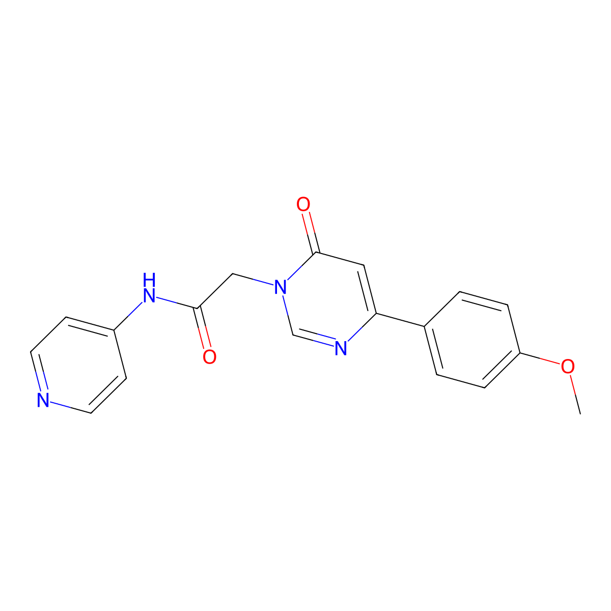 2-[4-(4-methoxyphenyl)-6-oxo-1,6-dihydropyrimidin-1-yl]-N-(pyridin-4-yl)acetamide molecular structure, CAS 1060180-12-2