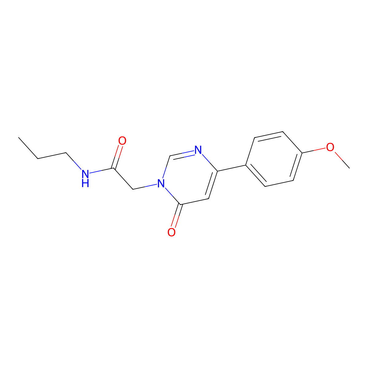 2-[4-(4-methoxyphenyl)-6-oxo-1,6-dihydropyrimidin-1-yl]-N-propylacetamide molecular structure, CAS 1060181-08-9