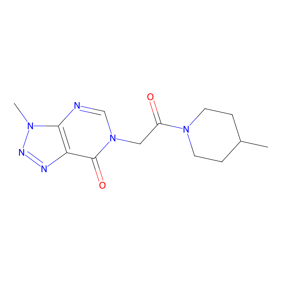 3-methyl-6-[2-(4-methylpiperidin-1-yl)-2-oxoethyl]-3H,6H,7H-[1,2,3]triazolo[4,5-d]pyrimidin-7-one molecular structure, CAS 1060181-12-5