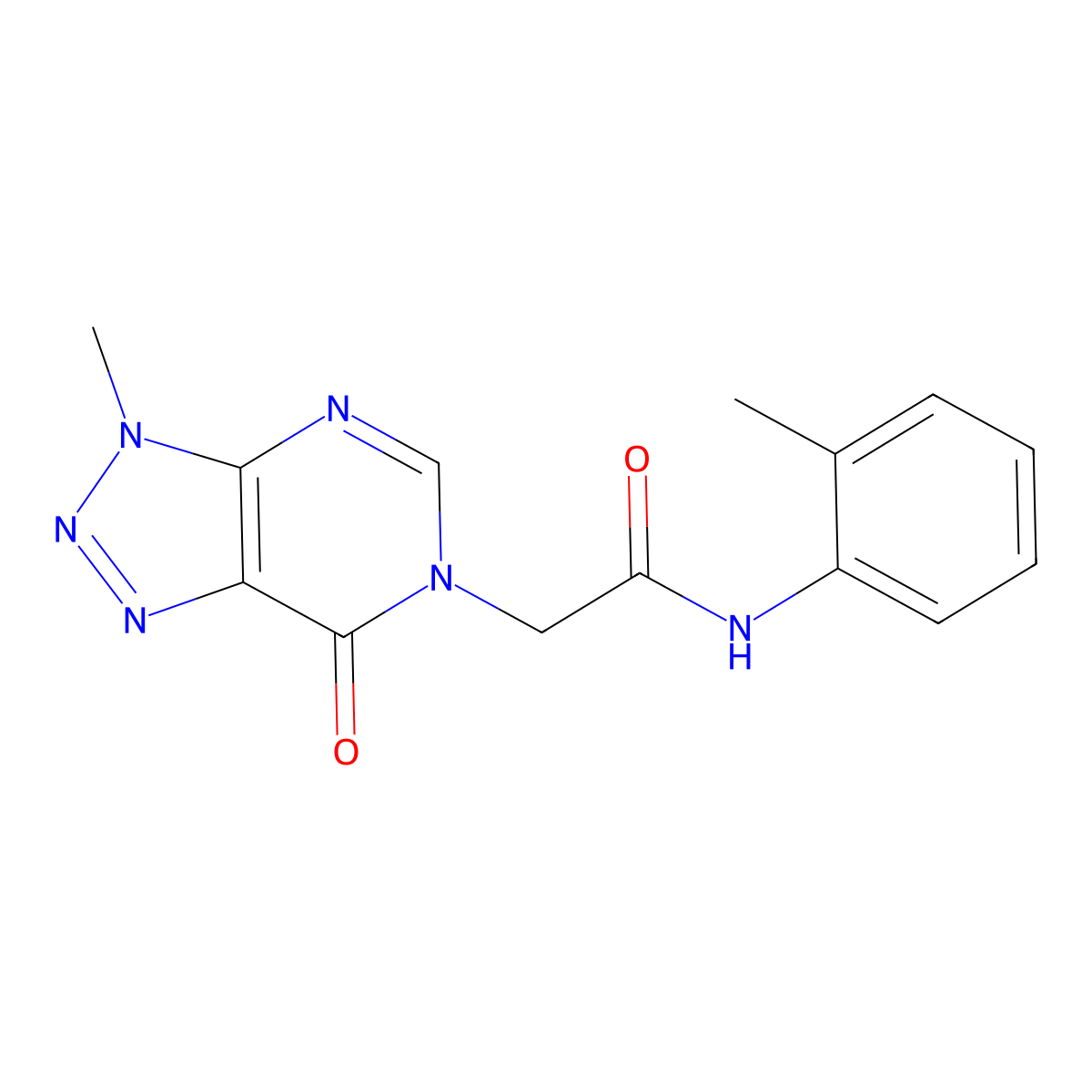 2-{3-methyl-7-oxo-3H,6H,7H-[1,2,3]triazolo[4,5-d]pyrimidin-6-yl}-N-(2-methylphenyl)acetamide molecular structure, CAS 1060181-20-5