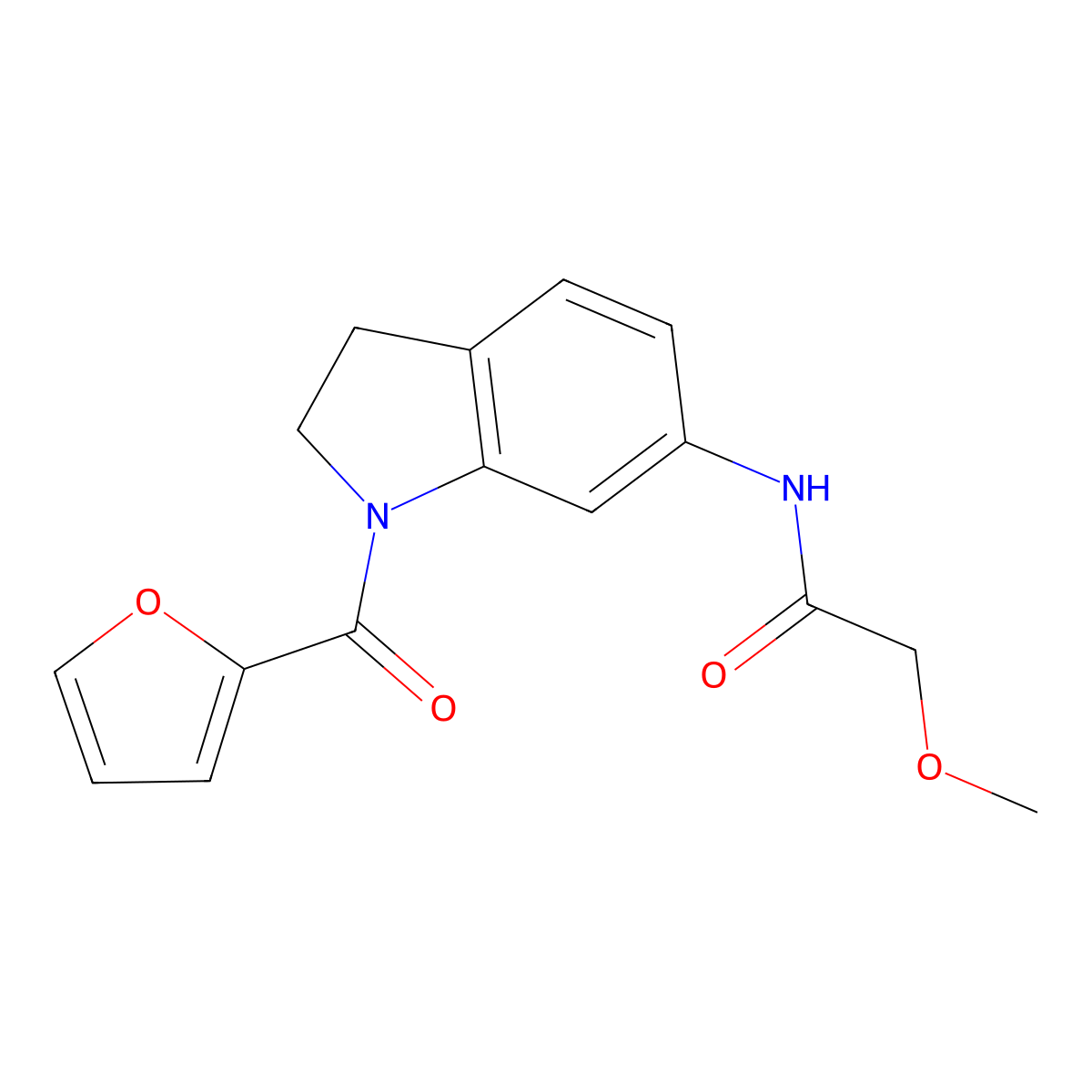 N-(1-(furan-2-carbonyl)indolin-6-yl)-2-methoxyacetamide molecular structure, CAS 1060181-84-1