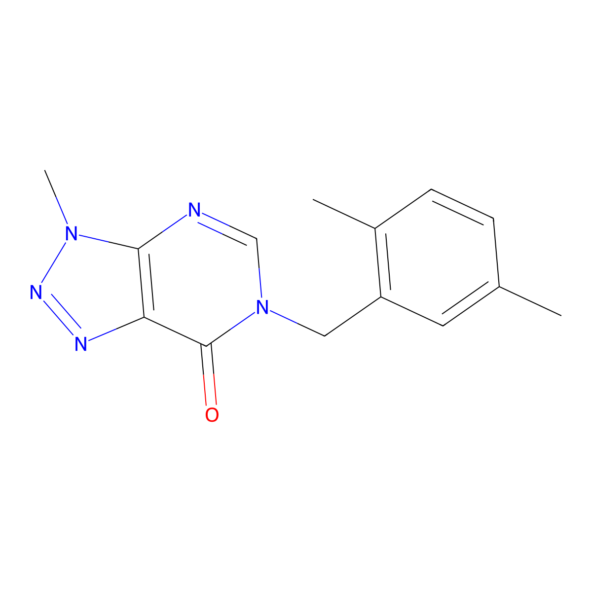 6-[(2,5-dimethylphenyl)methyl]-3-methyl-3H,6H,7H-[1,2,3]triazolo[4,5-d]pyrimidin-7-one molecular structure, CAS 1060181-91-0