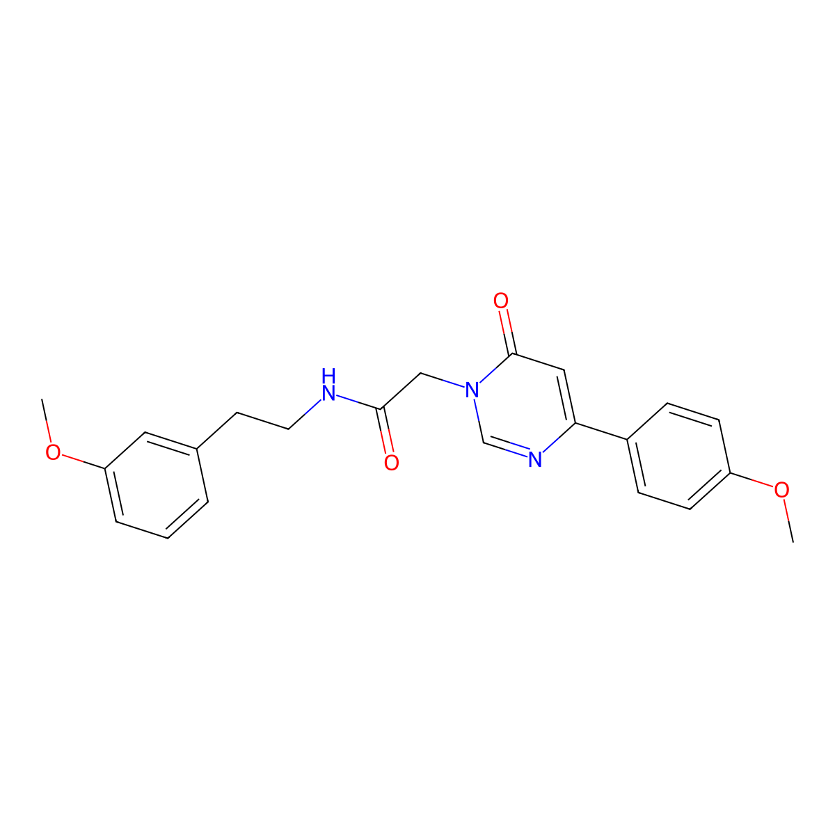 2-[4-(4-methoxyphenyl)-6-oxo-1,6-dihydropyrimidin-1-yl]-N-[2-(3-methoxyphenyl)ethyl]acetamide molecular structure, CAS 1060182-27-5