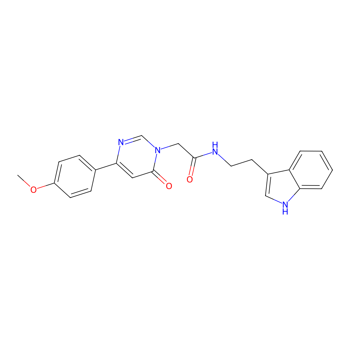 N-(2-(1H-indol-3-yl)ethyl)-2-(4-(4-methoxyphenyl)-6-oxopyrimidin-1(6H)-yl)acetamide molecular structure, CAS 1060182-51-5