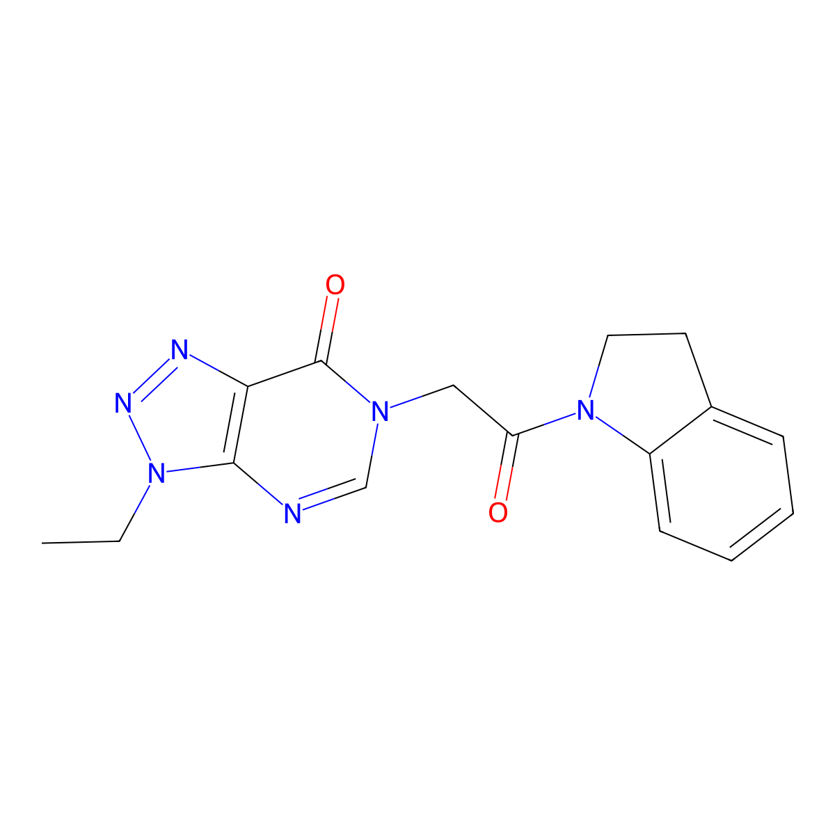3-ethyl-6-(2-(indolin-1-yl)-2-oxoethyl)-3H-[1,2,3]triazolo[4,5-d]pyrimidin-7(6H)-one molecular structure, CAS 1060182-71-9