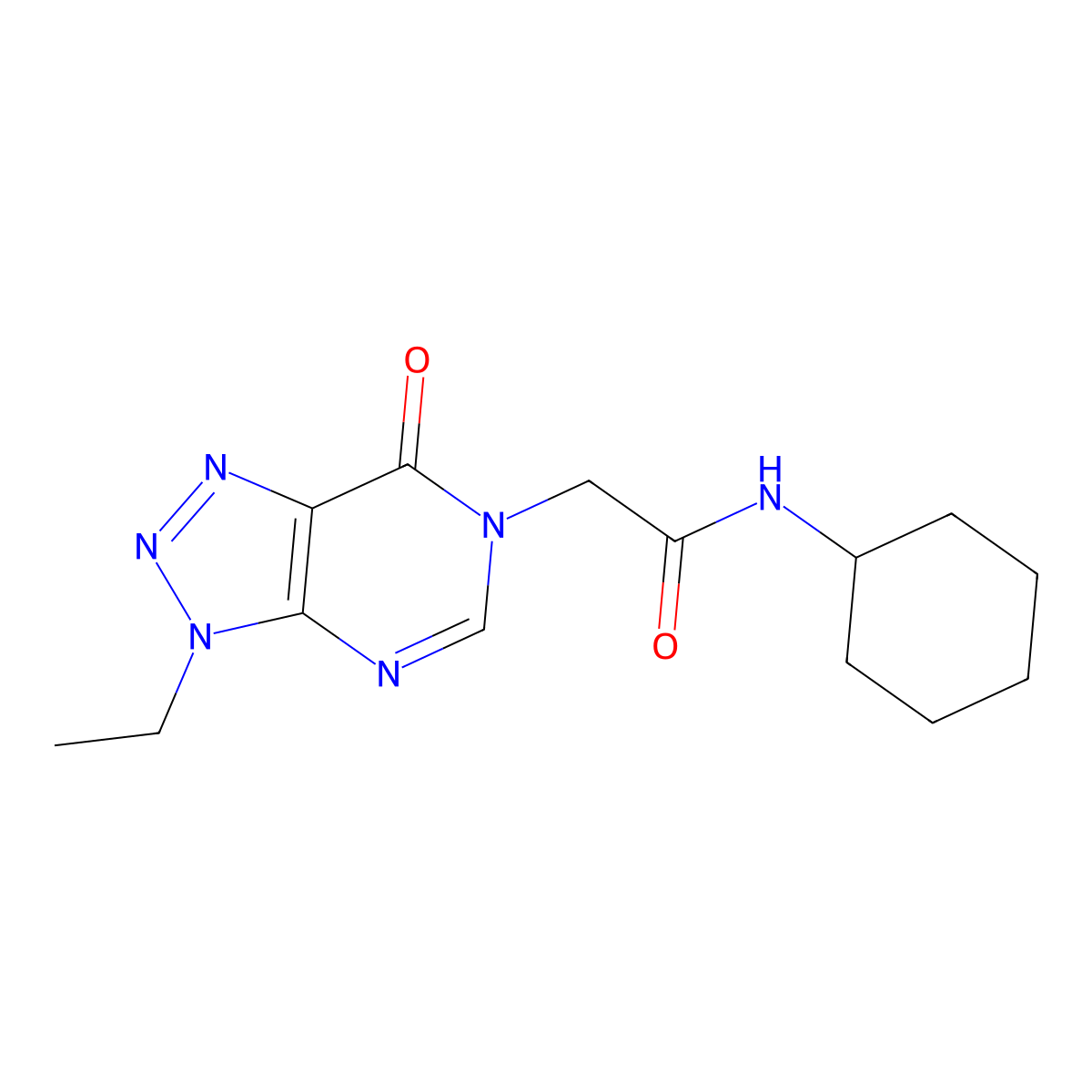 N-cyclohexyl-2-(3-ethyl-7-oxo-3H-[1,2,3]triazolo[4,5-d]pyrimidin-6(7H)-yl)acetamide molecular structure, CAS 1060183-66-5