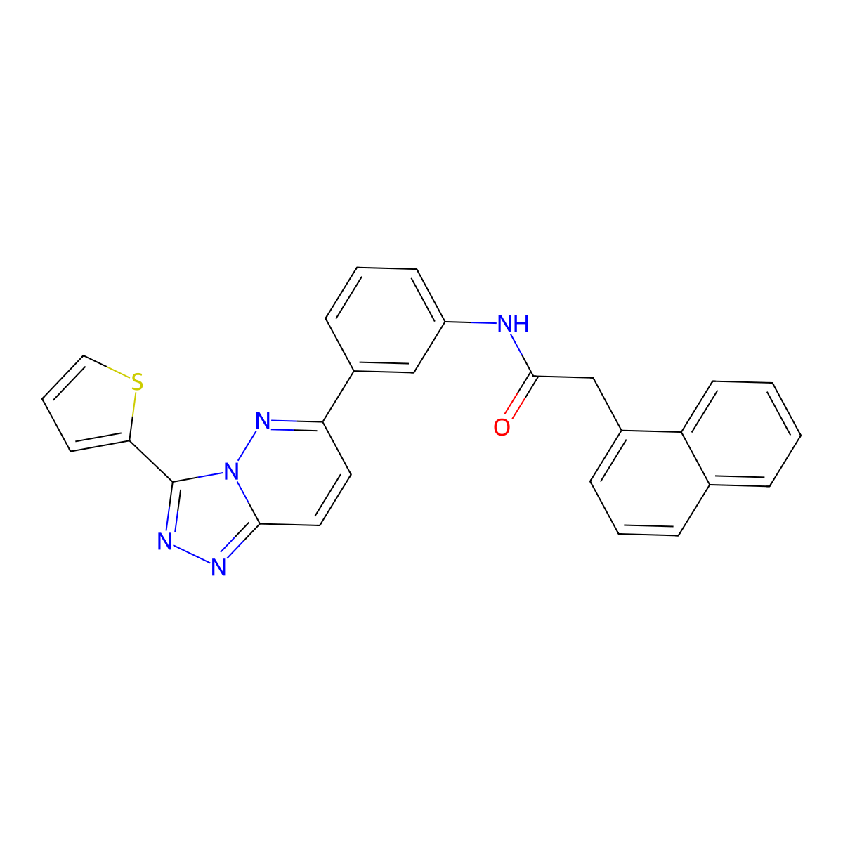 2-(naphthalen-1-yl)-N-{3-[3-(thiophen-2-yl)-[1,2,4]triazolo[4,3-b]pyridazin-6-yl]phenyl}acetamide molecular structure, CAS 1060183-69-8