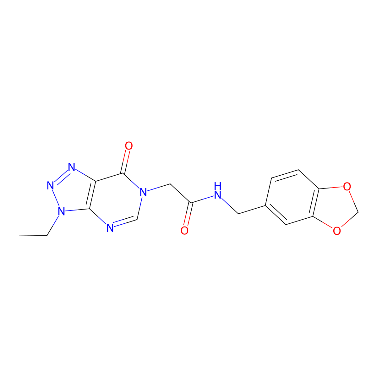 N-(benzo[d][1,3]dioxol-5-ylmethyl)-2-(3-ethyl-7-oxo-3H-[1,2,3]triazolo[4,5-d]pyrimidin-6(7H)-yl)acetamide molecular structure, CAS 1060183-74-5