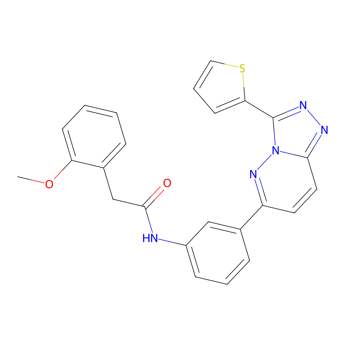 2-(2-methoxyphenyl)-N-{3-[3-(thiophen-2-yl)-[1,2,4]triazolo[4,3-b]pyridazin-6-yl]phenyl}acetamide molecular structure, CAS 1060183-77-8