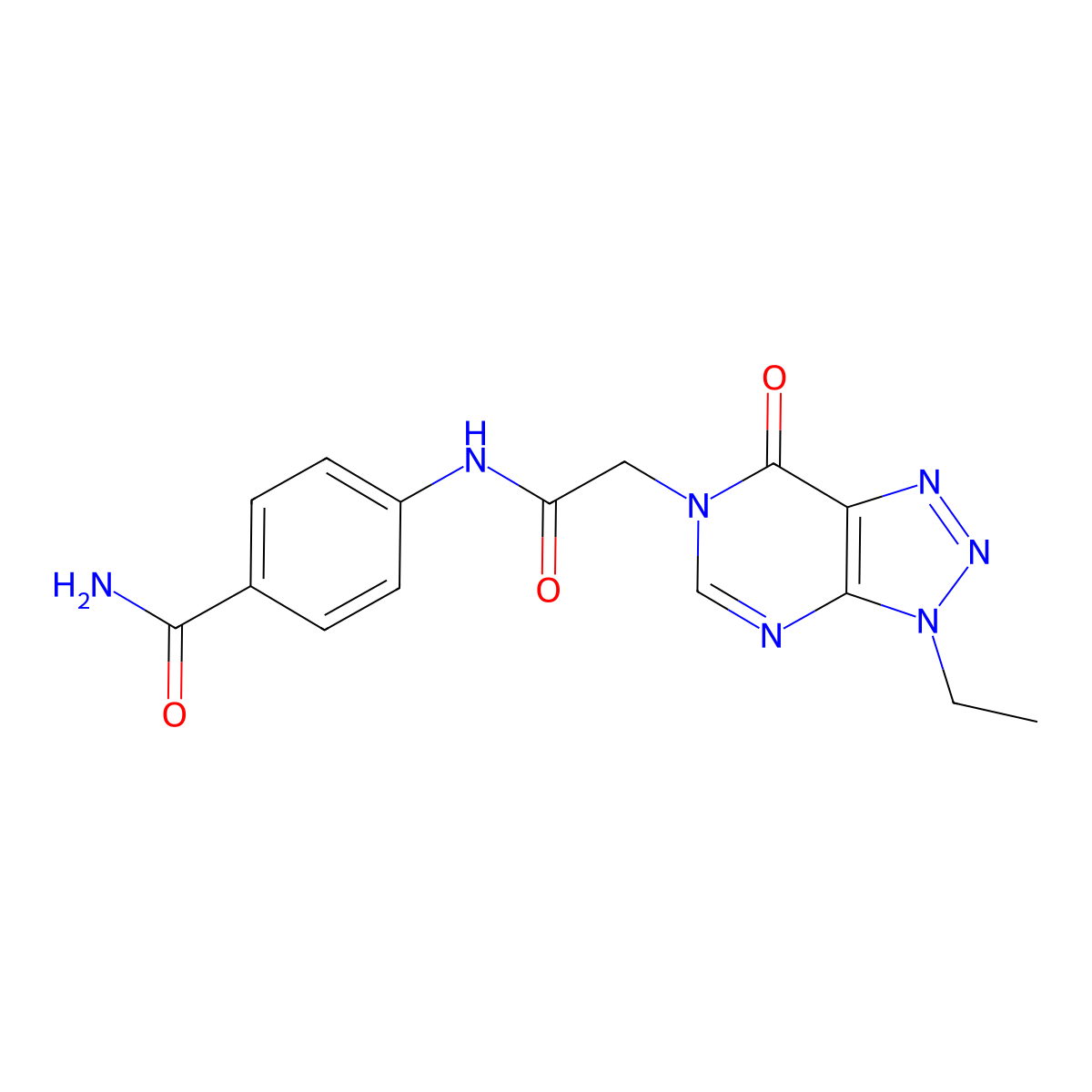 4-(2-{3-ethyl-7-oxo-3H,6H,7H-[1,2,3]triazolo[4,5-d]pyrimidin-6-yl}acetamido)benzamide molecular structure, CAS 1060183-90-5