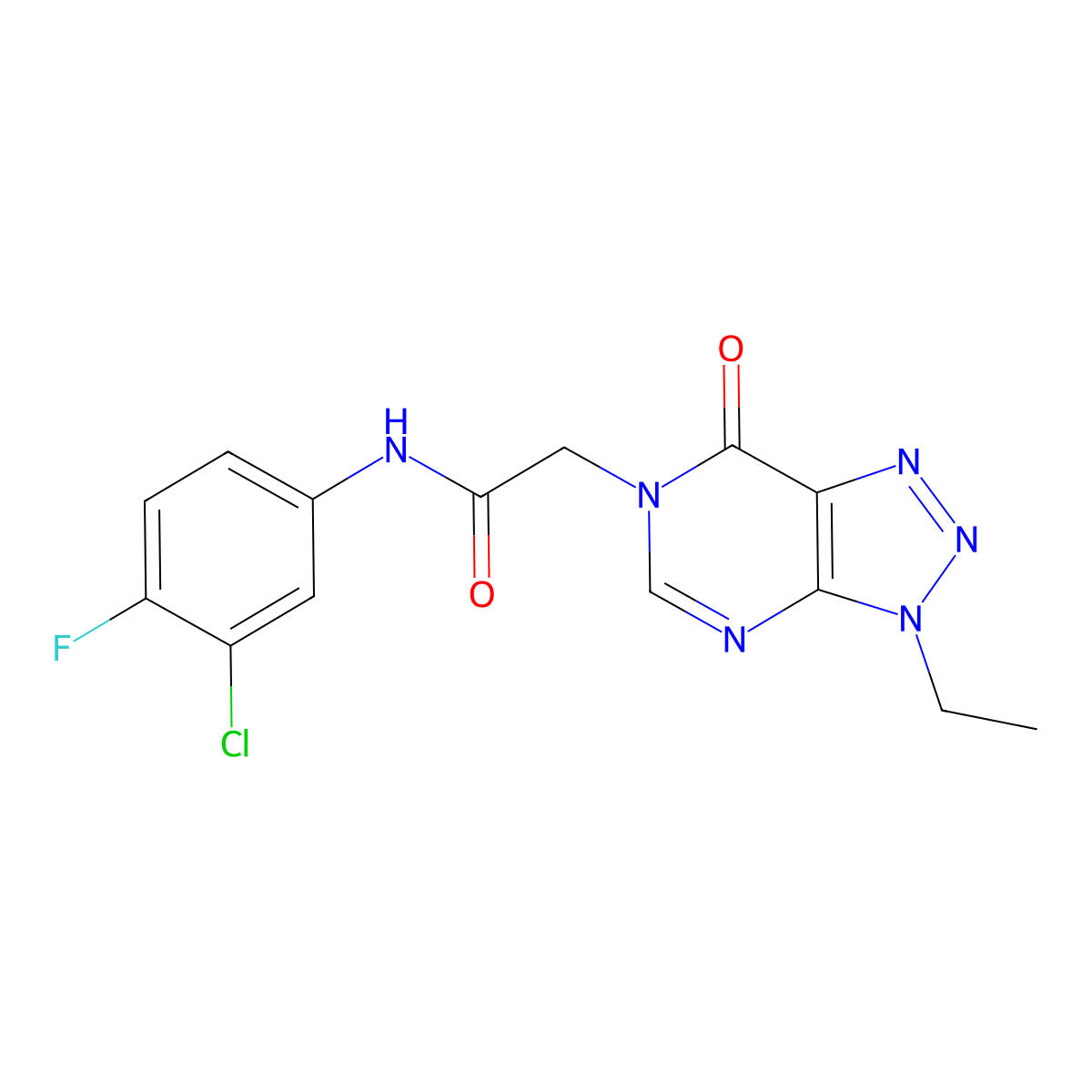 N-(3-chloro-4-fluorophenyl)-2-{3-ethyl-7-oxo-3H,6H,7H-[1,2,3]triazolo[4,5-d]pyrimidin-6-yl}acetamide molecular structure, CAS 1060184-14-6
