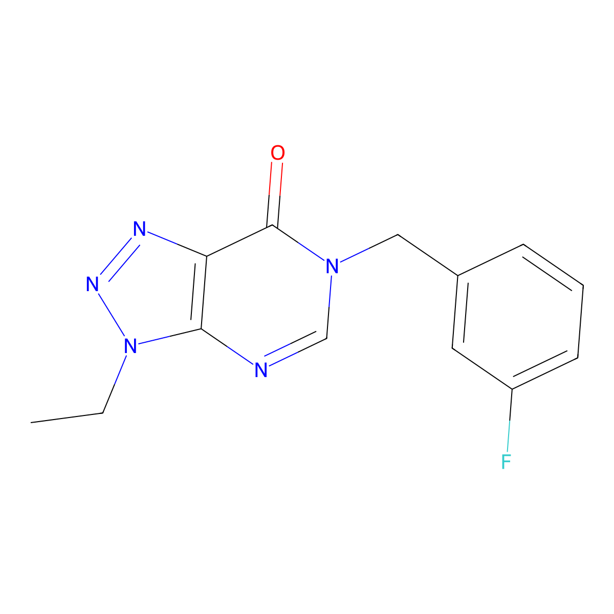 3-ethyl-6-[(3-fluorophenyl)methyl]-3H,6H,7H-[1,2,3]triazolo[4,5-d]pyrimidin-7-one molecular structure, CAS 1060184-22-6