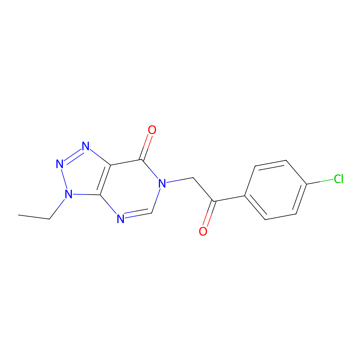 6-[2-(4-chlorophenyl)-2-oxoethyl]-3-ethyl-3H,6H,7H-[1,2,3]triazolo[4,5-d]pyrimidin-7-one molecular structure, CAS 1060184-78-2