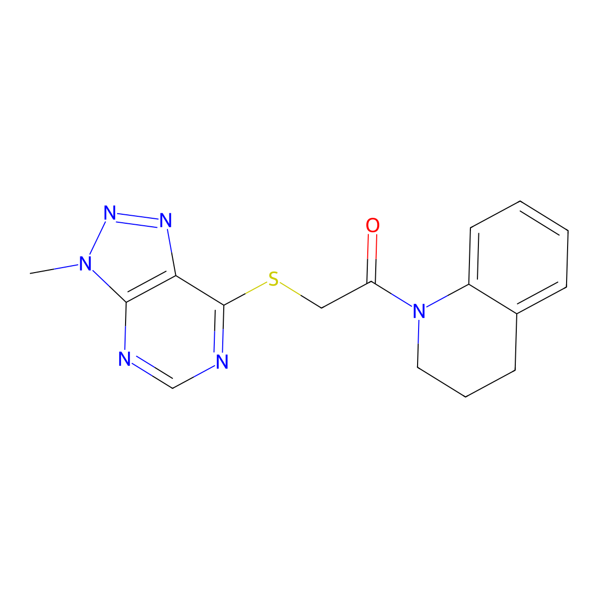 2-({3-methyl-3H-[1,2,3]triazolo[4,5-d]pyrimidin-7-yl}sulfanyl)-1-(1,2,3,4-tetrahydroquinolin-1-yl)ethan-1-one molecular structure, CAS 1060185-08-1