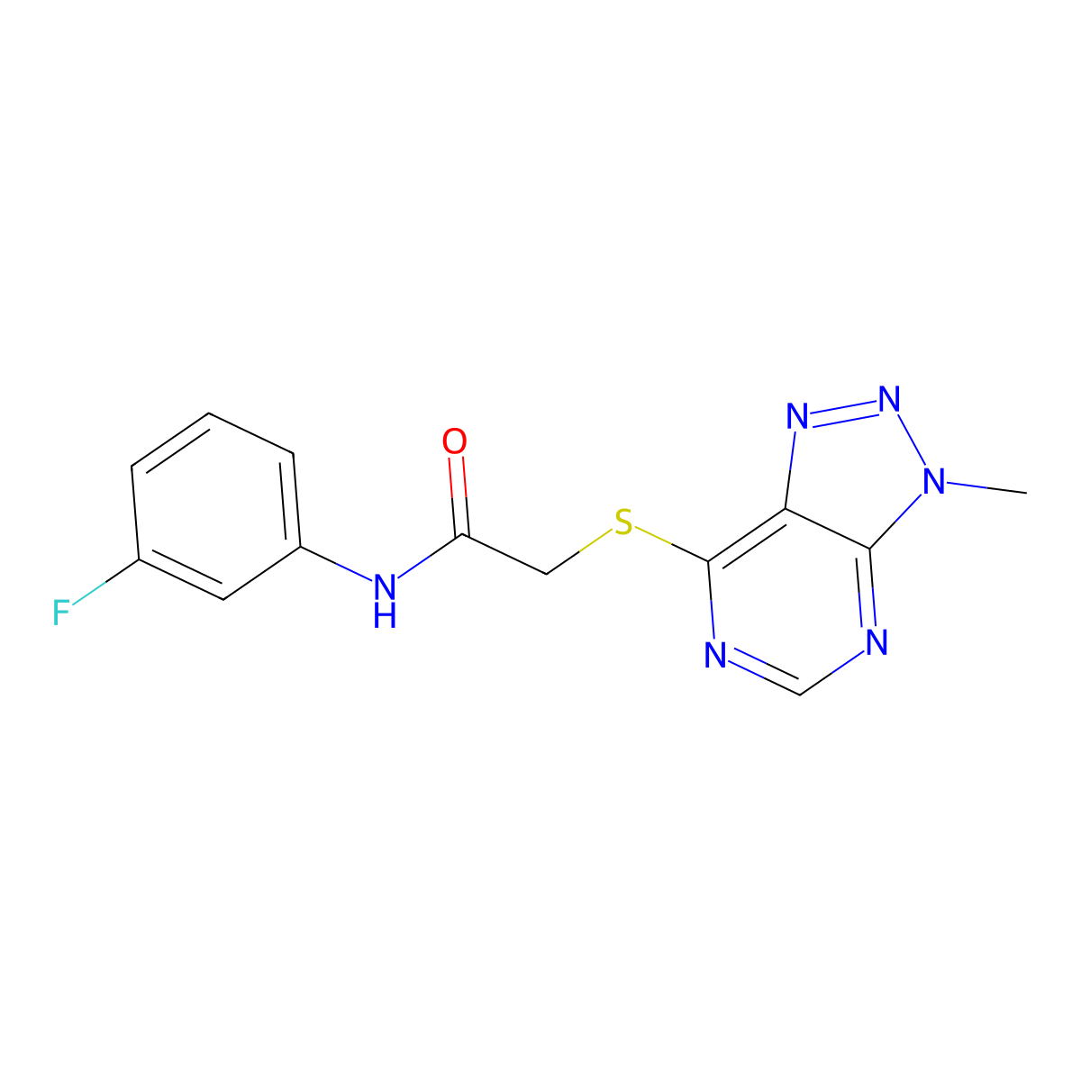 N-(3-fluorophenyl)-2-((3-methyl-3H-[1,2,3]triazolo[4,5-d]pyrimidin-7-yl)thio)acetamide molecular structure, CAS 1060185-39-8