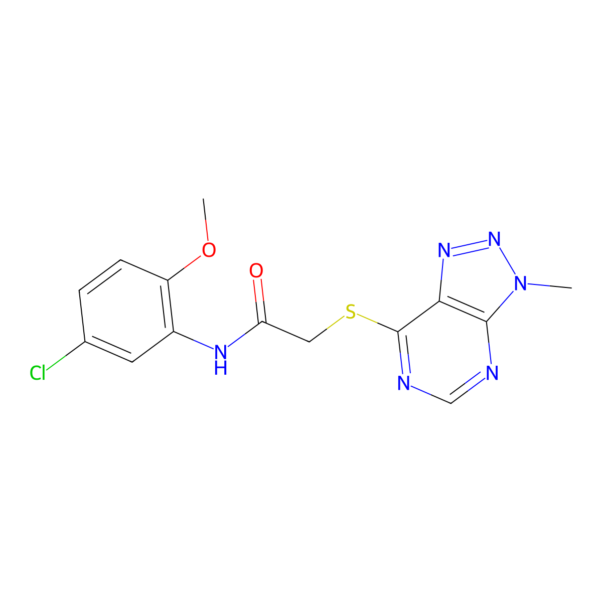 N-(5-chloro-2-methoxyphenyl)-2-({3-methyl-3H-[1,2,3]triazolo[4,5-d]pyrimidin-7-yl}sulfanyl)acetamide molecular structure, CAS 1060185-55-8