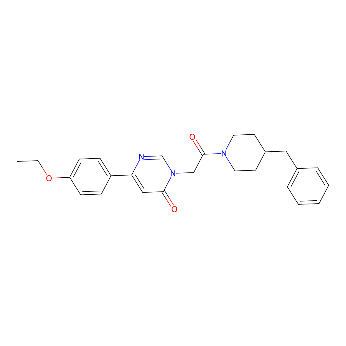 3-[2-(4-Benzylpiperidin-1-yl)-2-oxoethyl]-6-(4-ethoxyphenyl)-3,4-dihydropyrimidin-4-one molecular structure, CAS 1060188-68-2