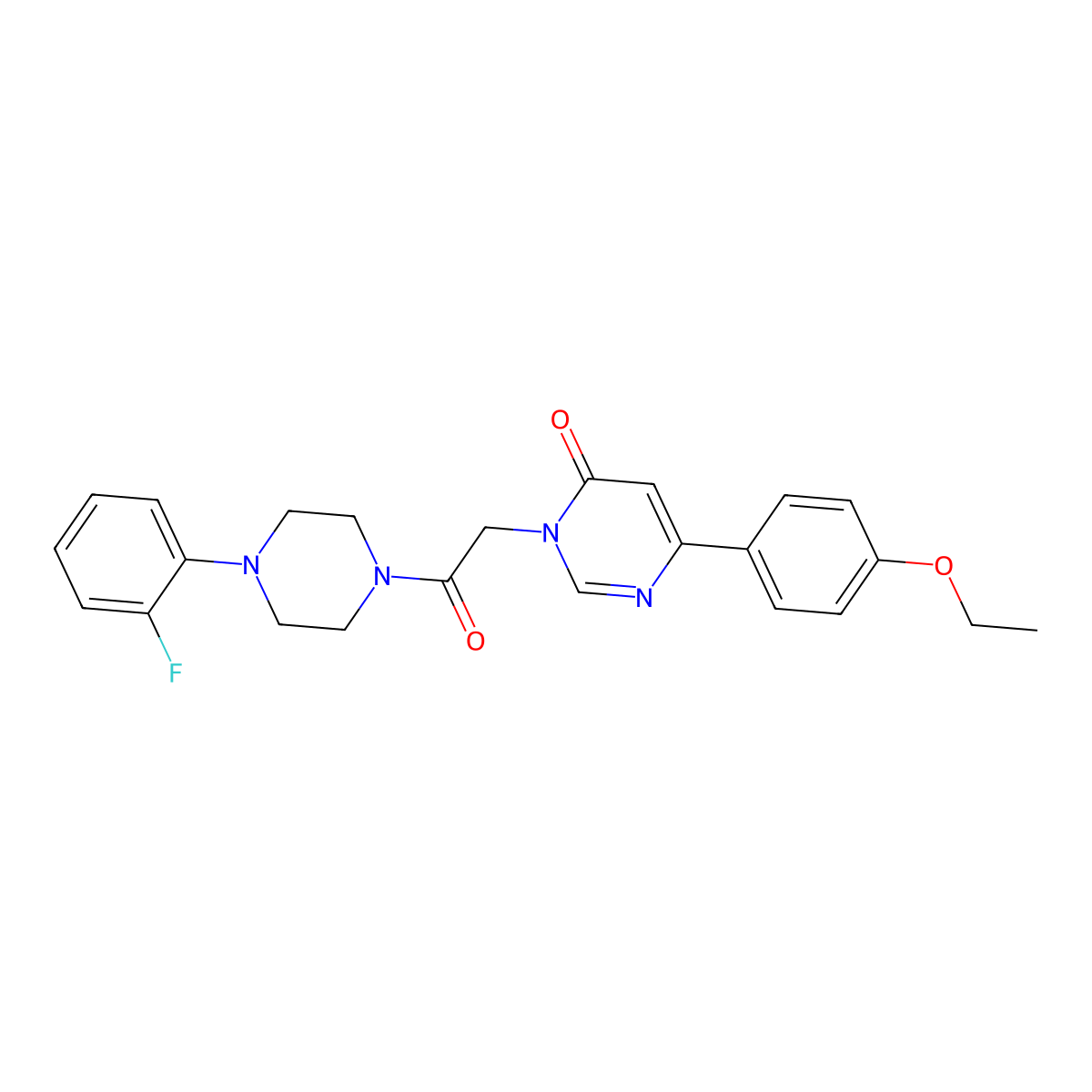 6-(4-Ethoxyphenyl)-3-{2-[4-(2-fluorophenyl)piperazin-1-yl]-2-oxoethyl}-3,4-dihydropyrimidin-4-one molecular structure, CAS 1060188-84-2