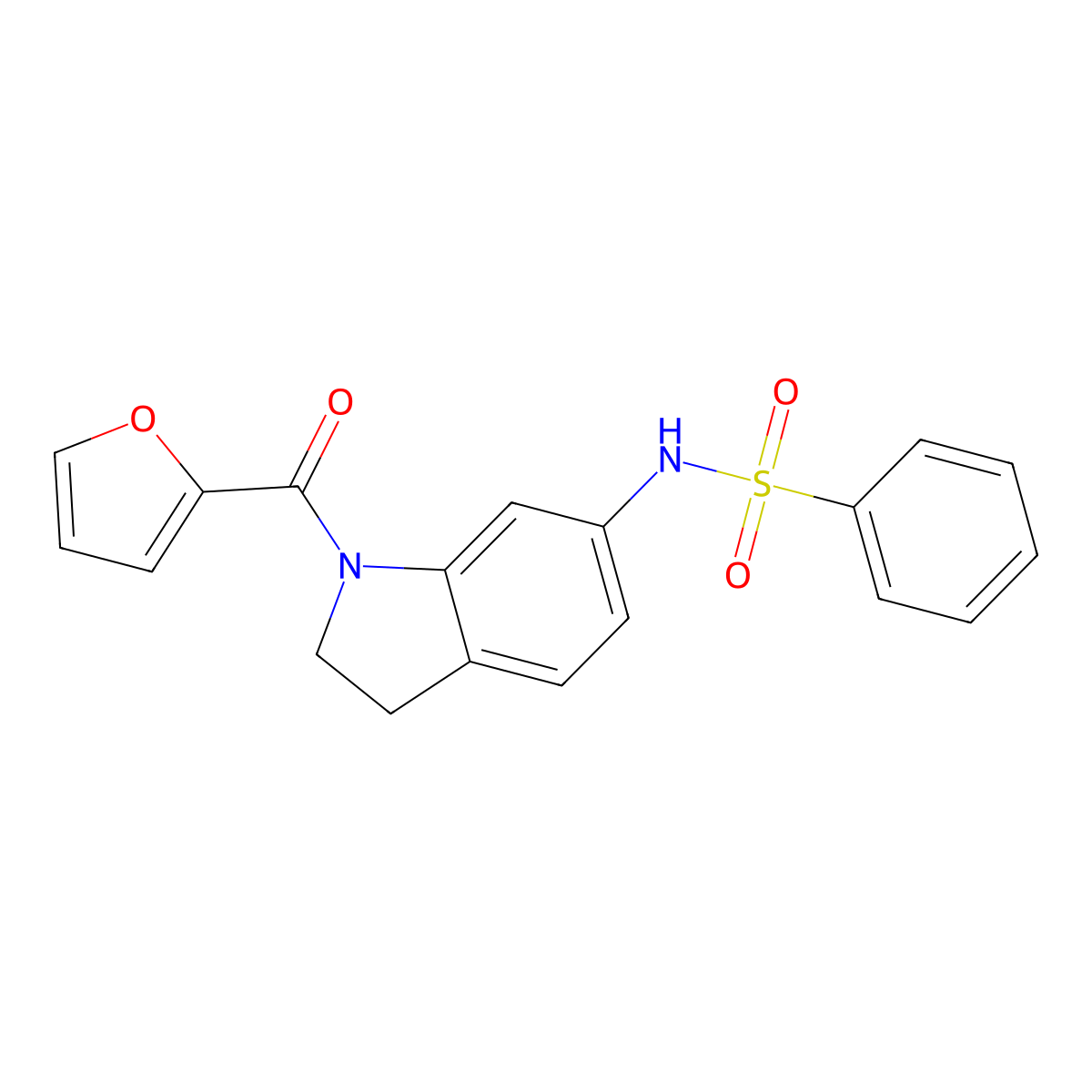 N-[1-(furan-2-carbonyl)-2,3-dihydro-1H-indol-6-yl]benzenesulfonamide molecular structure, CAS 1060188-93-3