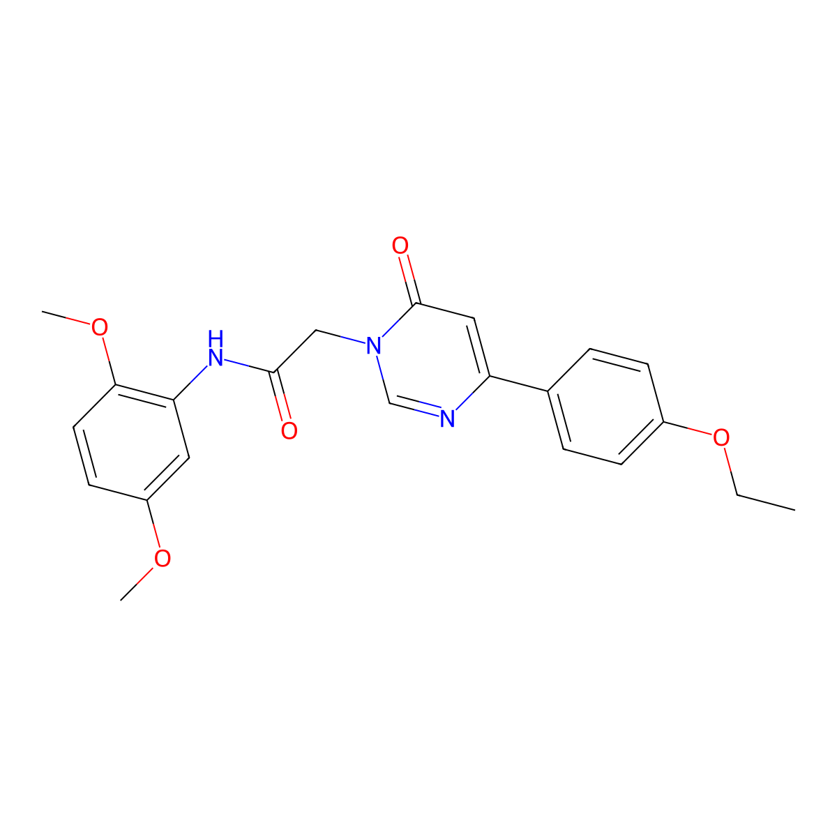 N-(2,5-dimethoxyphenyl)-2-[4-(4-ethoxyphenyl)-6-oxo-1,6-dihydropyrimidin-1-yl]acetamide molecular structure, CAS 1060189-40-3