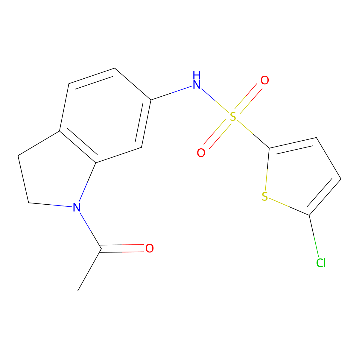 N-(1-acetylindolin-6-yl)-5-chlorothiophene-2-sulfonamide molecular structure, CAS 1060189-43-6