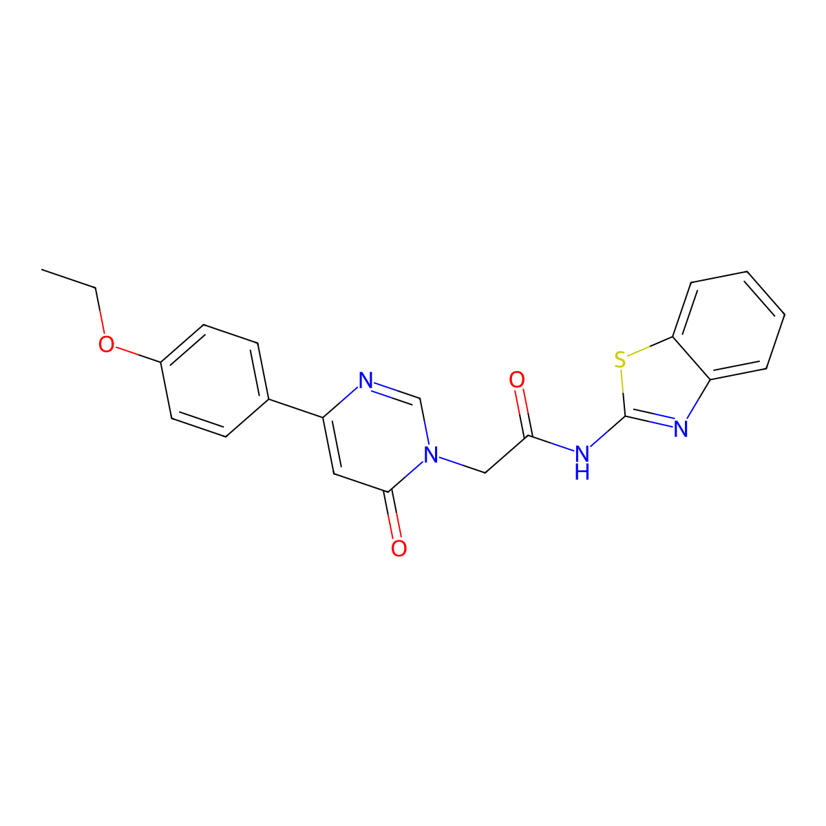 N-(benzo[d]thiazol-2-yl)-2-(4-(4-ethoxyphenyl)-6-oxopyrimidin-1(6H)-yl)acetamide molecular structure, CAS 1060189-79-8