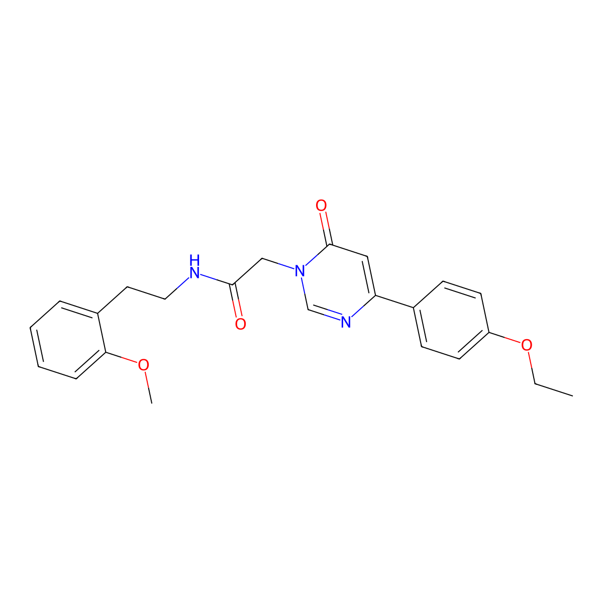 2-[4-(4-ethoxyphenyl)-6-oxo-1,6-dihydropyrimidin-1-yl]-N-[2-(2-methoxyphenyl)ethyl]acetamide molecular structure, CAS 1060190-91-1