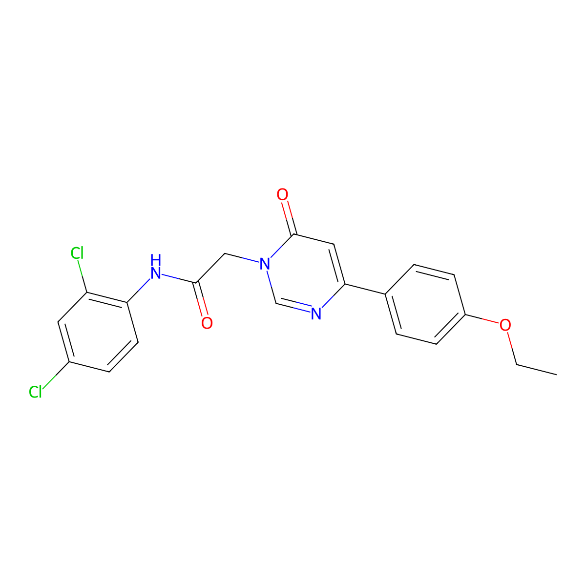 N-(2,4-dichlorophenyl)-2-(4-(4-ethoxyphenyl)-6-oxopyrimidin-1(6H)-yl)acetamide molecular structure, CAS 1060191-15-2