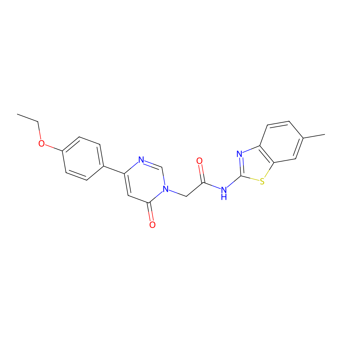 2-(4-(4-ethoxyphenyl)-6-oxopyrimidin-1(6H)-yl)-N-(6-methylbenzo[d]thiazol-2-yl)acetamide molecular structure, CAS 1060191-31-2