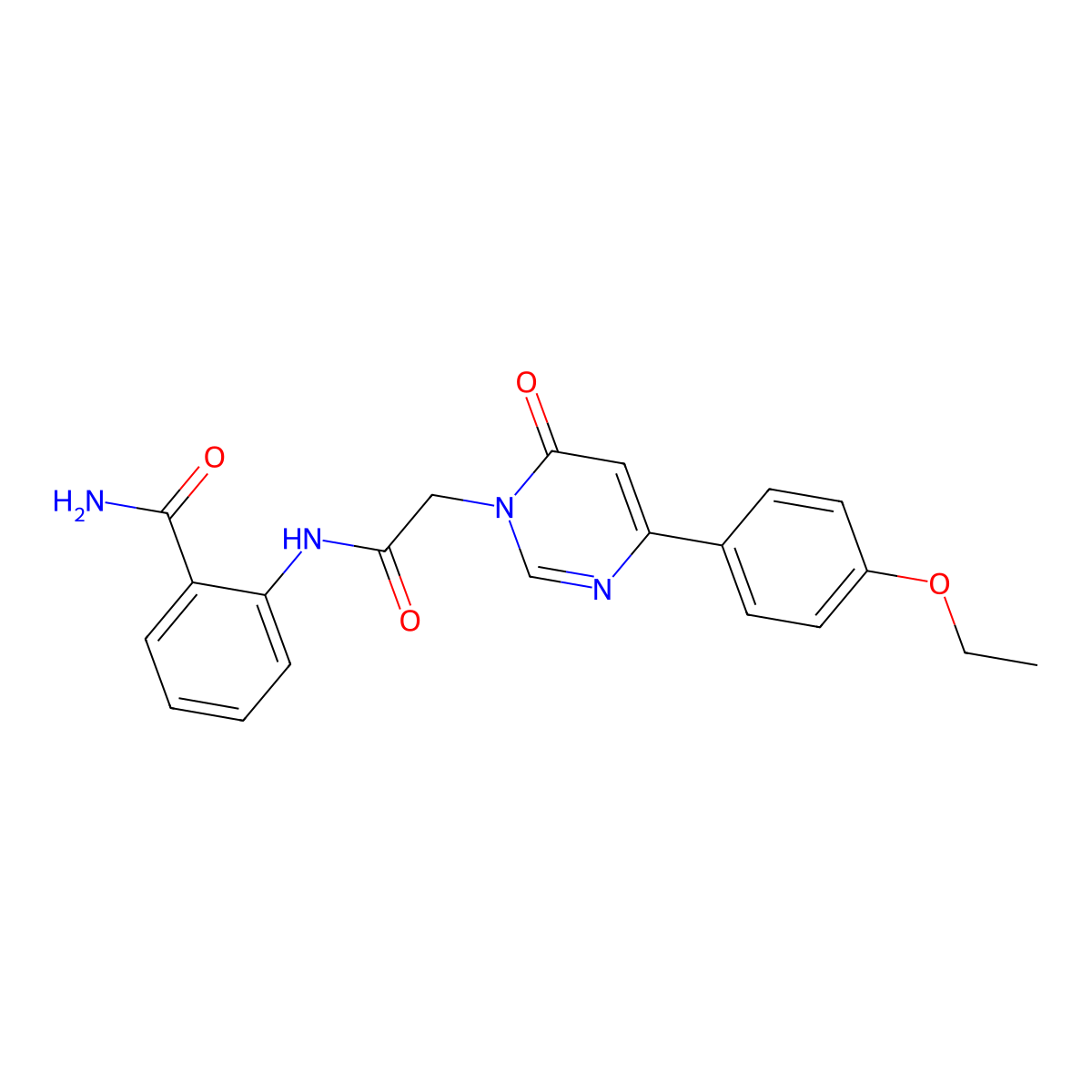 2-(2-(4-(4-ethoxyphenyl)-6-oxopyrimidin-1(6H)-yl)acetamido)benzamide molecular structure, CAS 1060191-87-8