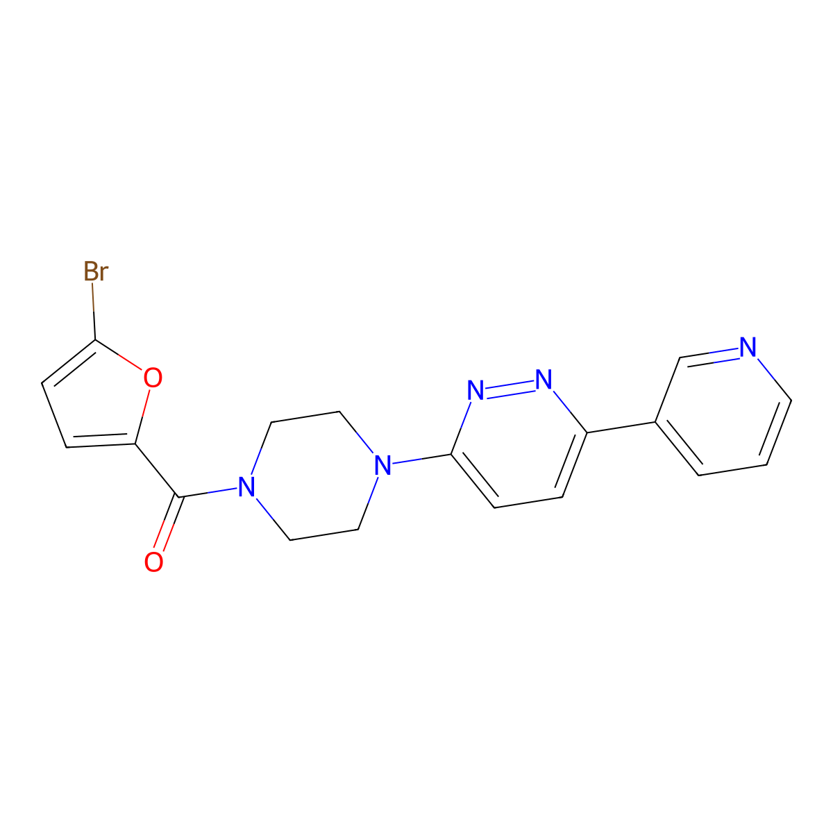 3-[4-(5-Bromofuran-2-carbonyl)piperazin-1-yl]-6-(pyridin-3-yl)pyridazine molecular structure, CAS 1060193-07-8