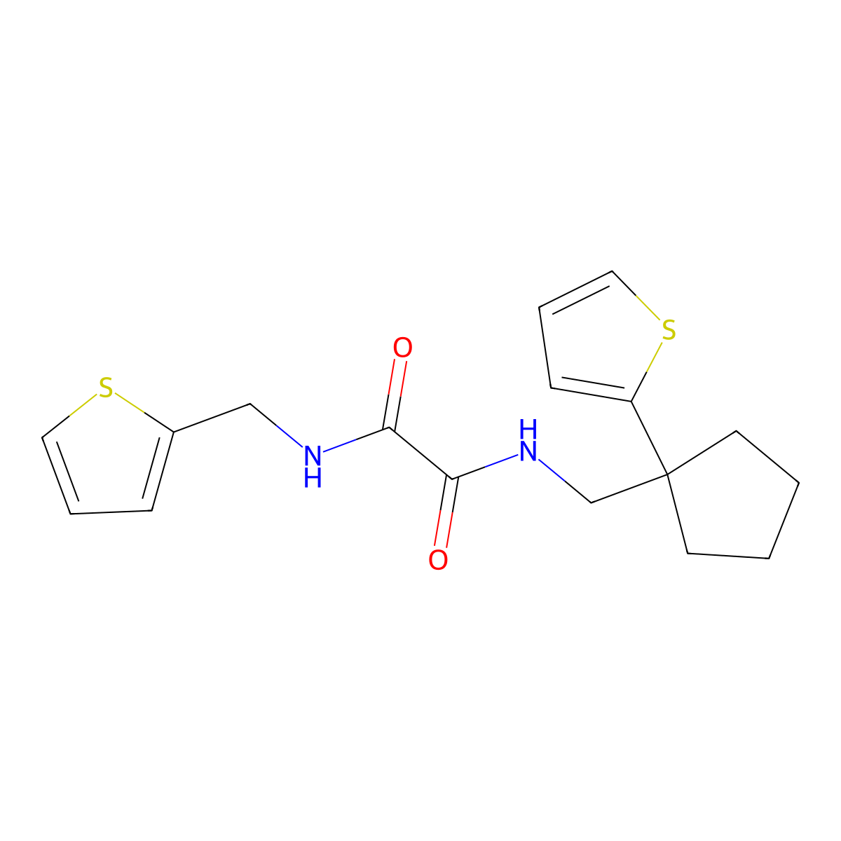 N1-((1-(thiophen-2-yl)cyclopentyl)methyl)-N2-(thiophen-2-ylmethyl)oxalamide molecular structure, CAS 1060193-18-1