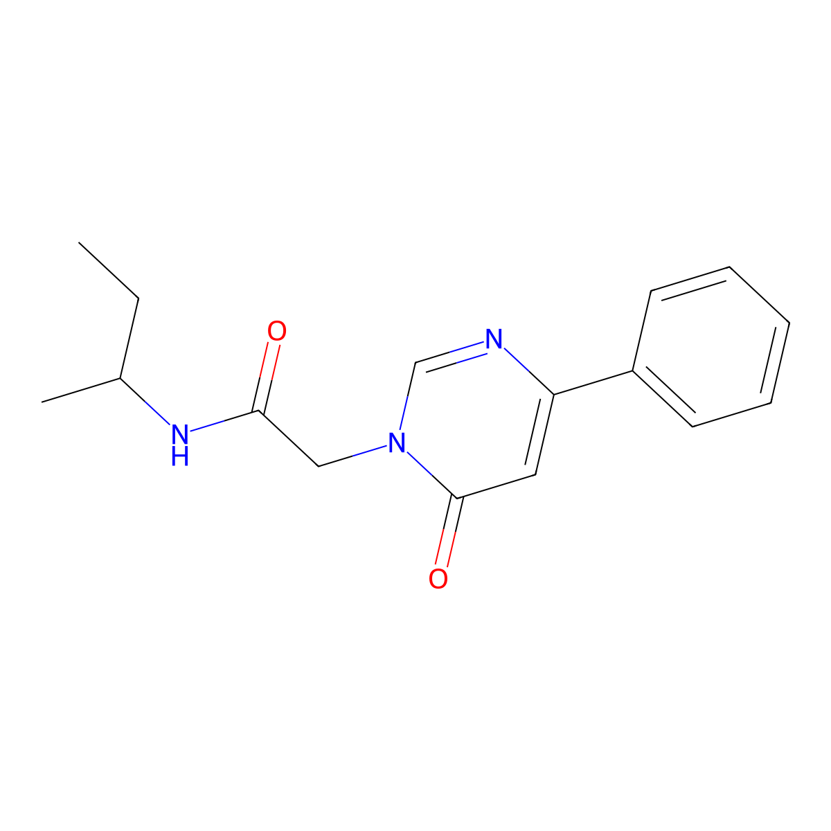 N-(sec-butyl)-2-(6-oxo-4-phenylpyrimidin-1(6H)-yl)acetamide molecular structure, CAS 1060197-81-0