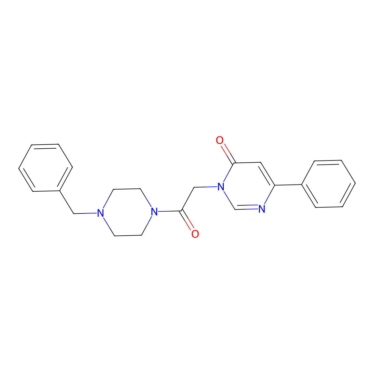 3-[2-(4-Benzylpiperazin-1-yl)-2-oxoethyl]-6-phenyl-3,4-dihydropyrimidin-4-one molecular structure, CAS 1060198-13-1