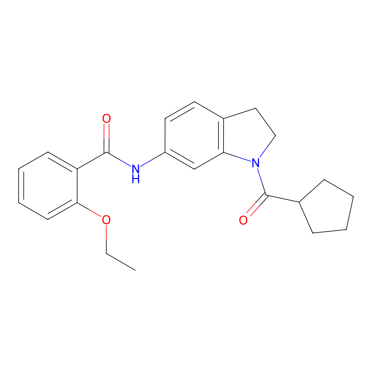 N-(1-(cyclopentanecarbonyl)indolin-6-yl)-2-ethoxybenzamide molecular structure, CAS 1060198-28-8
