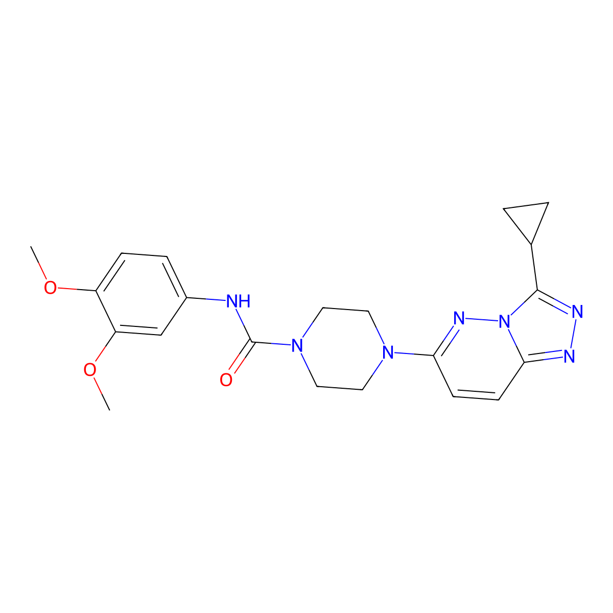 4-(3-cyclopropyl-[1,2,4]triazolo[4,3-b]pyridazin-6-yl)-N-(3,4-dimethoxyphenyl)piperazine-1-carboxamide molecular structure, CAS 1060198-63-1