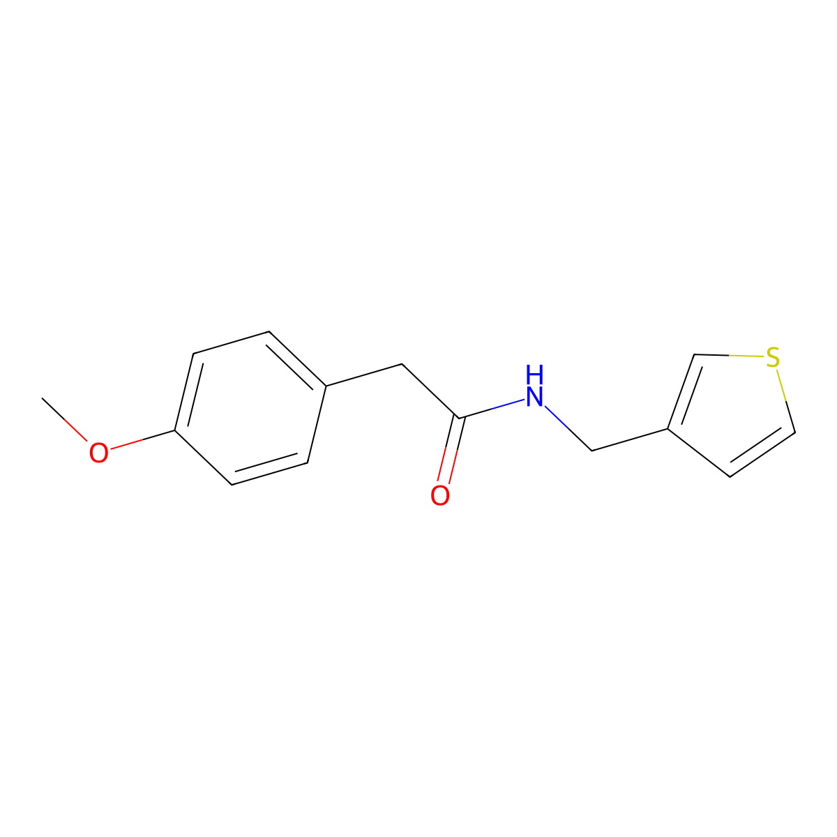 2-(4-methoxyphenyl)-N-[(thiophen-3-yl)methyl]acetamide molecular structure, CAS 1060198-67-5