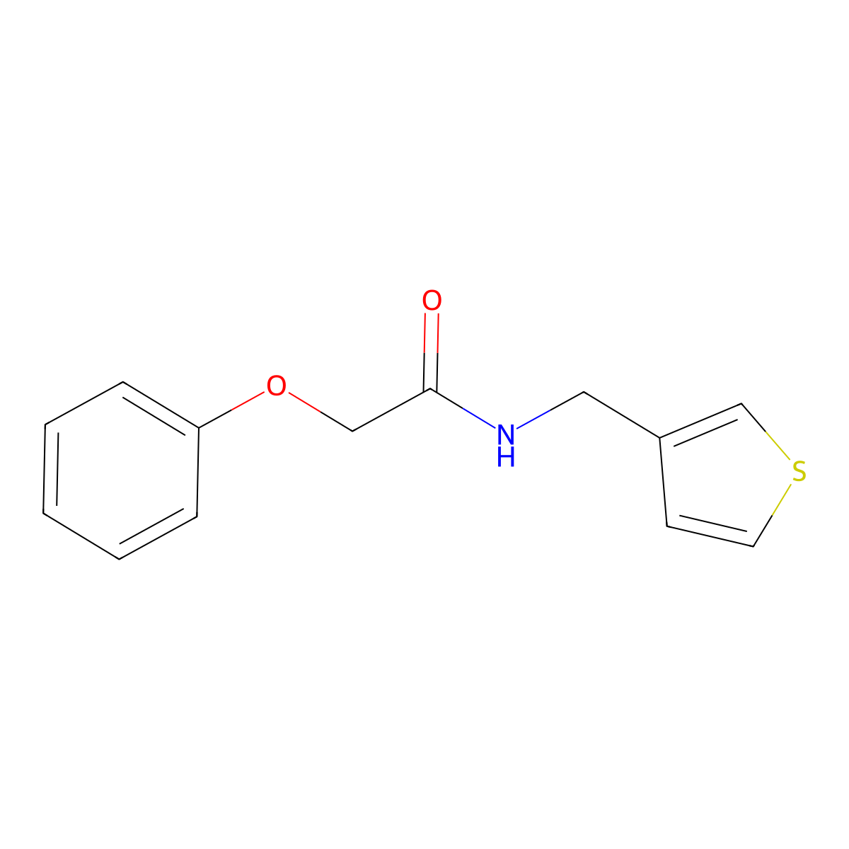 2-phenoxy-N-[(thiophen-3-yl)methyl]acetamide molecular structure, CAS 1060198-83-5