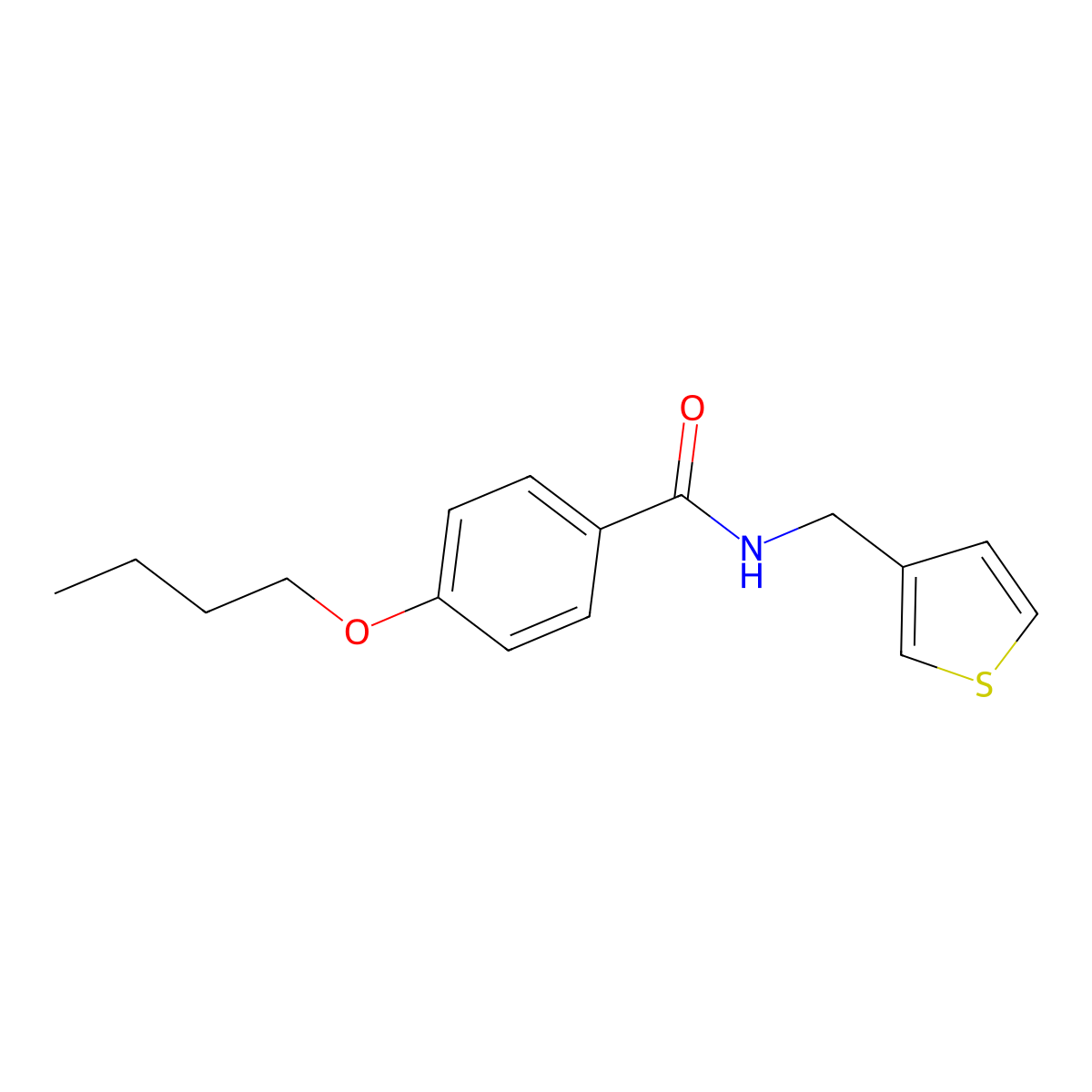 4-butoxy-N-(thiophen-3-ylmethyl)benzamide molecular structure, CAS 1060198-91-5