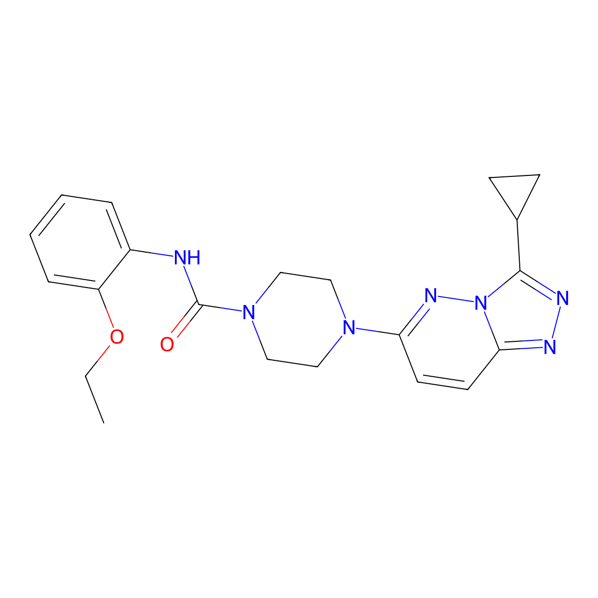 4-(3-cyclopropyl-[1,2,4]triazolo[4,3-b]pyridazin-6-yl)-N-(2-ethoxyphenyl)piperazine-1-carboxamide molecular structure, CAS 1060198-95-9